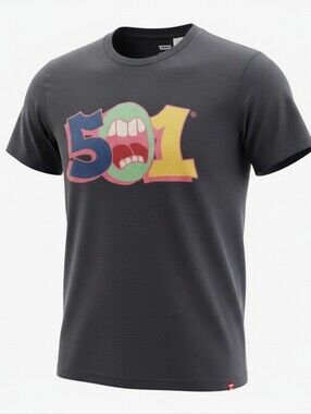 Levi's Kids Navy Tee with Multicolor 501 Graphic